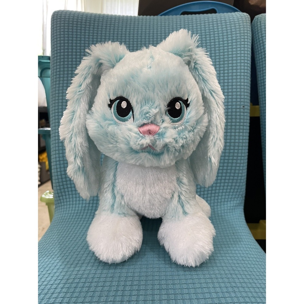 Build A Bear Merry Mint Floppy Blue White Bunny Rabbit Sparkle Easter Plush BAB